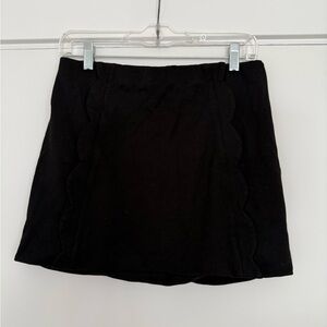 Topshop Black Scalloped Mini Skirt